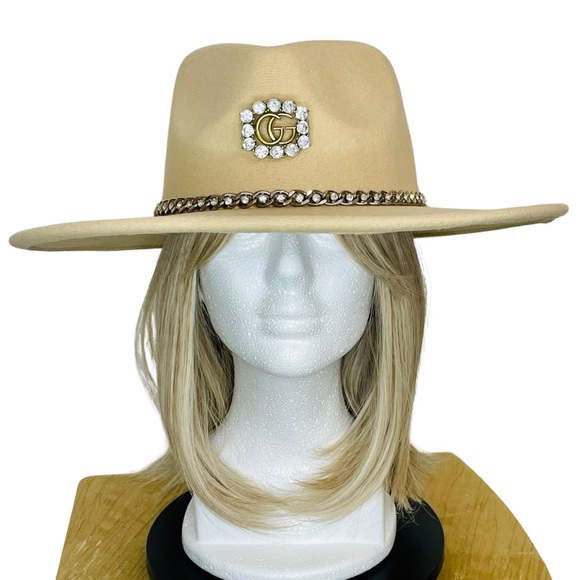 CUSTOM MADE: “Step Aside Darling, GG’s Here!” Camel and Diamond Big Wide Brim - Picture 3 of 9